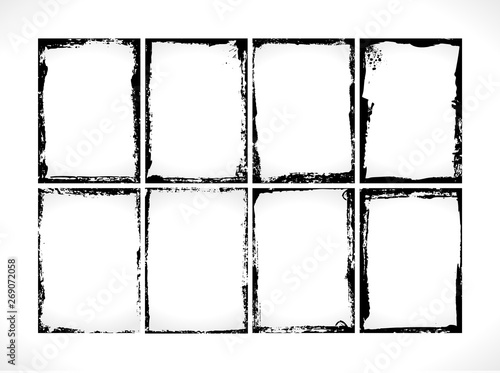 Grunge Textured Frames Collection. Photo frames design template.