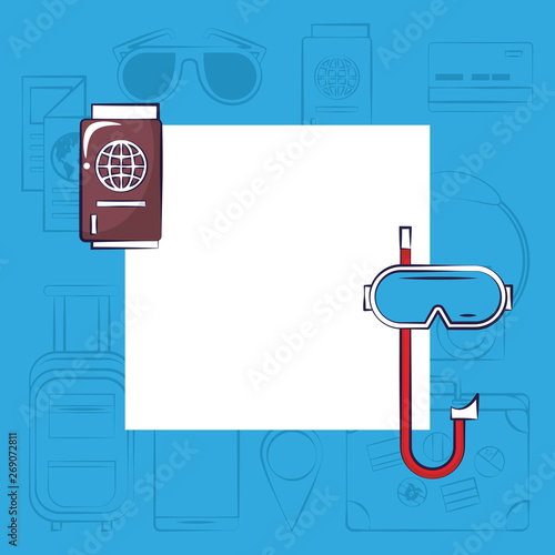 Travel and tourism frame card