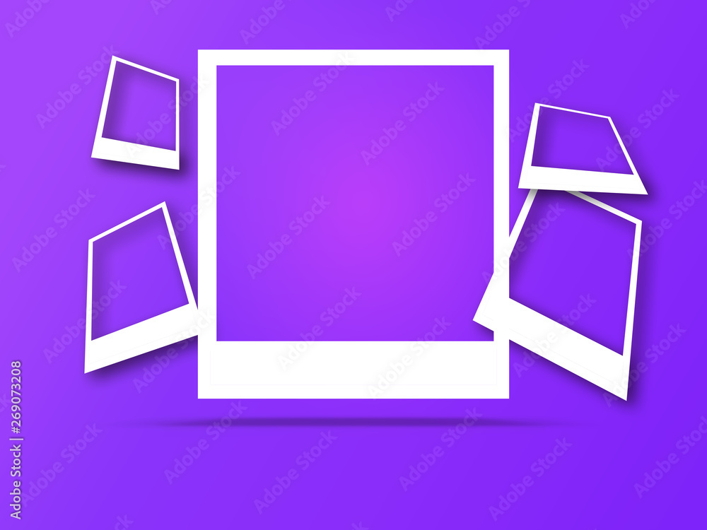 Photo frames with space for text and soft shadow Photo frames with space for text and soft shadow