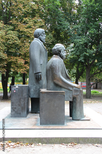 Photography statues at marx-engels-forum in berlin (germany)