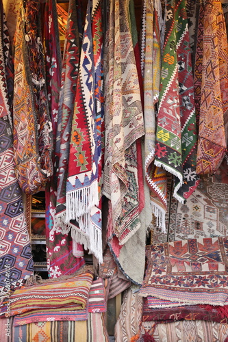 traditional Turkish textiles in the souvenir shop © Tetiana
