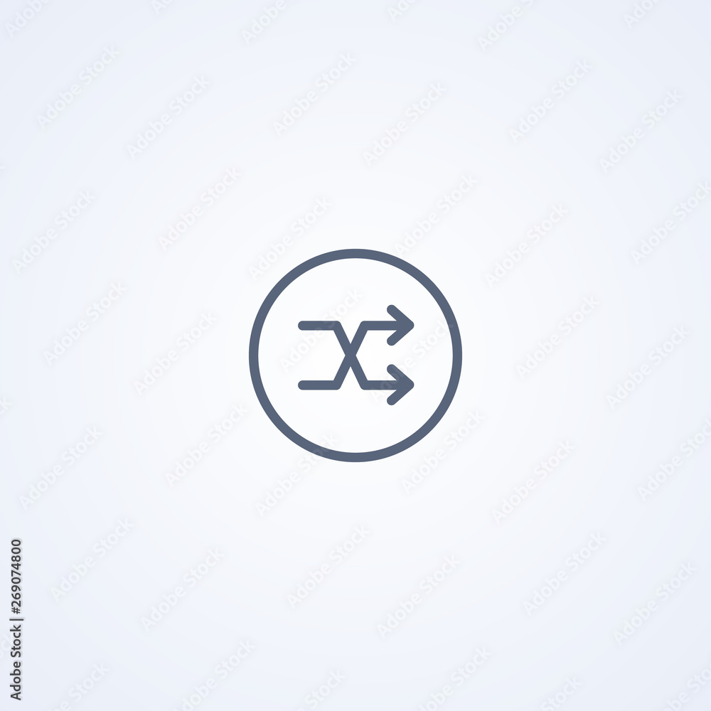 Shuffle , random, vector best gray line icon Shuffle , random, vector best gray line icon