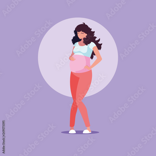 pregnant young woman avatar character