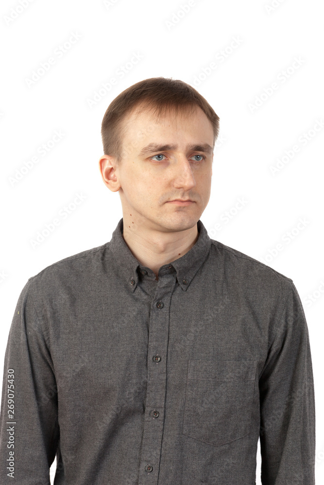 Young man portrait on white background Young man portrait on white background