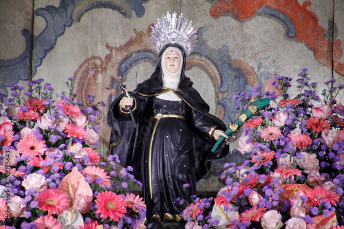 Statue of santa Rita de Cassia in church photo