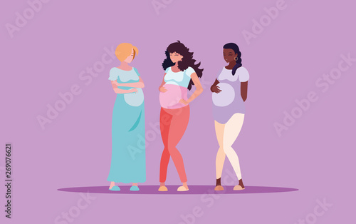 pregnant group of women avatar character