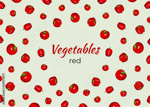 Frame of red vegetables
