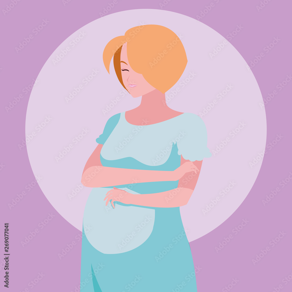 pregnant young woman avatar character pregnant young woman avatar character