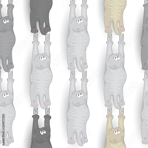 beautiful seamless pattern with funny cats.vector