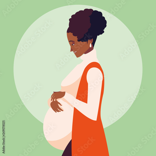 pregnant afro woman avatar character