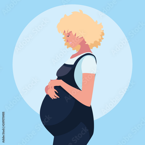 pregnant young woman avatar character
