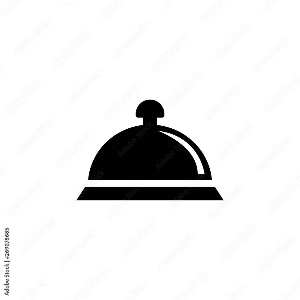 Covered Food, Dish Tray Flat Vector Icon Covered Food, Dish Tray Flat Vector Icon