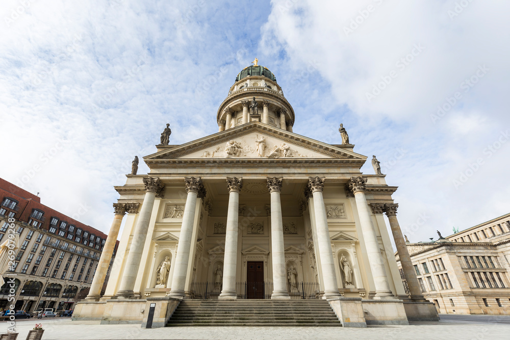 Neue Kirche (Deutscher Dom, German Church or German Cathedral) in Berlin, Germany, at the Gendarmenmarkt Square in Berlin, Germany, at day.