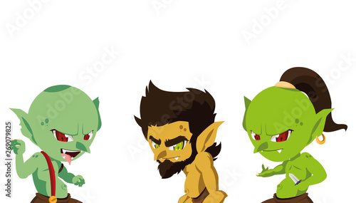 ugly trolls and caveman gnome magic characters