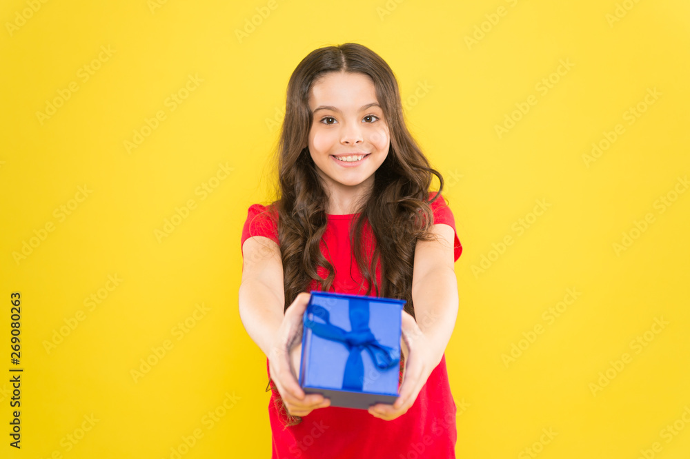 Extra bonus. Feeling grateful for good gift. Surprise and pleasant present box. Child happy hold gift box. Kid girl delighted gift. Unexpected surprise. Celebrate birthday. Kid love birthday gift Extra bonus. Feeling grateful for good gift. Surprise and pleasant present box. Child happy hold gift box. Kid girl delighted gift. Unexpected surprise. Celebrate birthday. Kid love birthday gift
