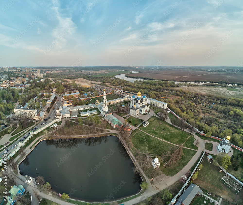 Obraz premium Aerial view of Nikolo-Ugreshsky Monastery is Russian Orthodox monastery of St. Nicholas. Moscow, Russia.