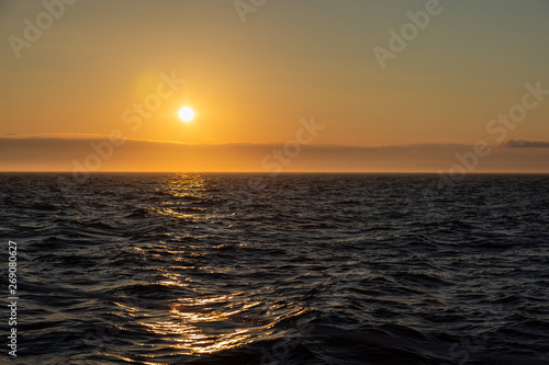 Amazing clear warm and calm ocean sunset