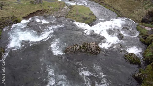 beautiful iceland water streams with rocks