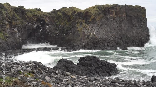water crashing on iceland fjords beautiful