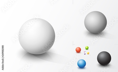 Set of colored spheres
