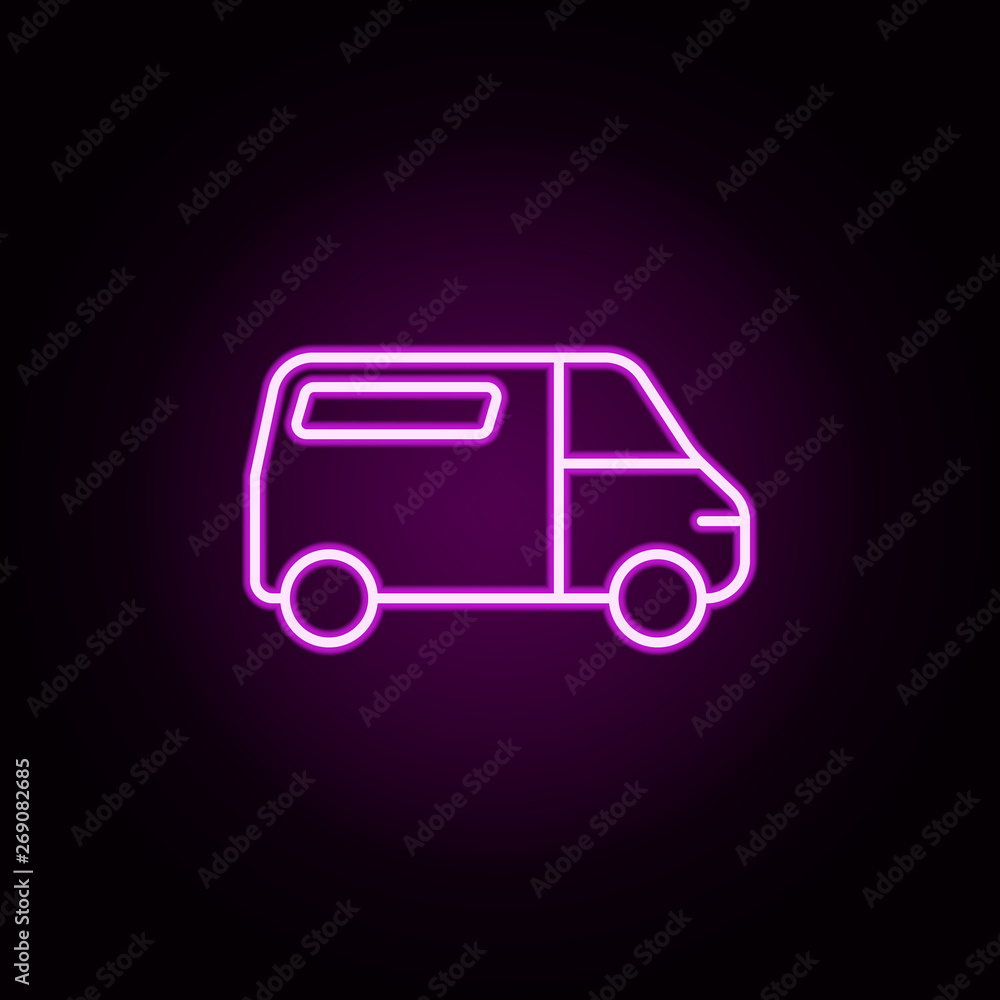 van neon icon. Elements of transportation set. Simple icon for websites, web design, mobile app, info graphics van neon icon. Elements of transportation set. Simple icon for websites, web design, mobile app, info graphics