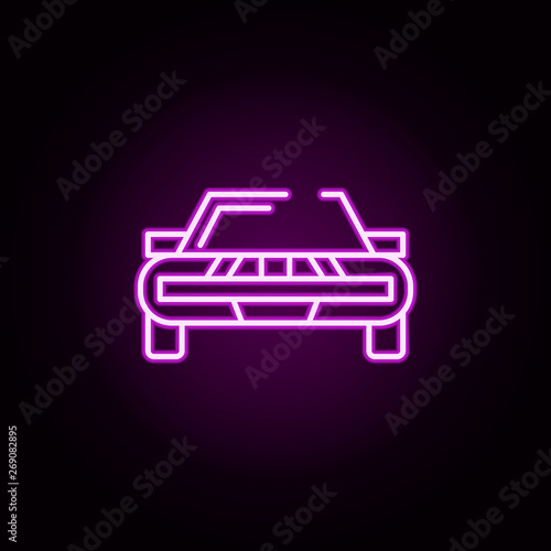 sports car neon icon. Elements of transportation set. Simple icon for websites, web design, mobile app, info graphics