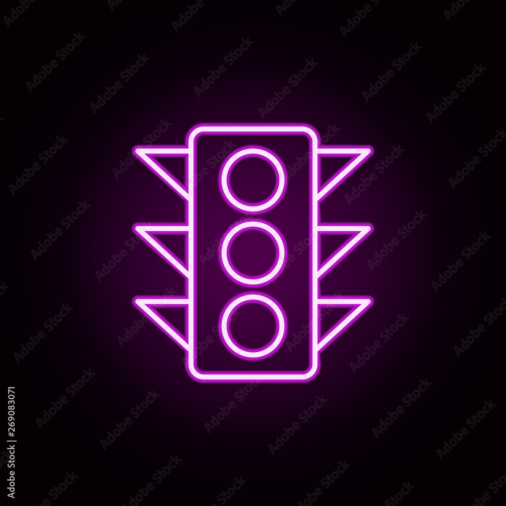 traffic light neon icon. Elements of transportation set. Simple icon for websites, web design, mobile app, info graphics traffic light neon icon. Elements of transportation set. Simple icon for websites, web design, mobile app, info graphics