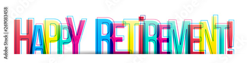 Happy Retirement! colorful text banner card