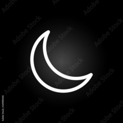 moon sign neon icon. Elements of weather set. Simple icon for websites, web design, mobile app, info graphics