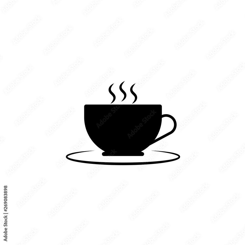 Coffee cup sign icon. Hot coffee button. Hot tea drink with steam. Gray flat square button with shadow. Modern UI website navigation. Vector Coffee cup sign icon. Hot coffee button. Hot tea drink with steam. Gray flat square button with shadow. Modern UI website navigation. Vector