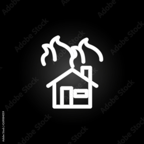 fire house sign neon icon. Elements of weather set. Simple icon for websites  web design  mobile app  info graphics