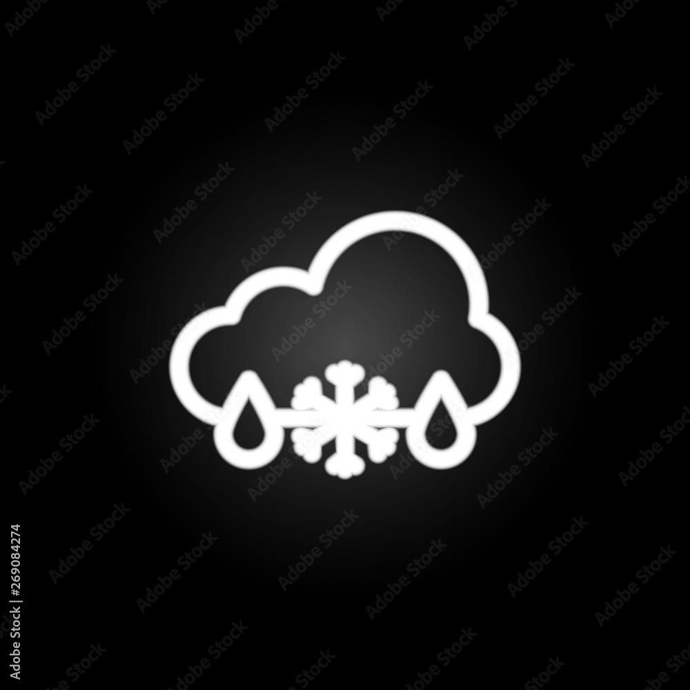 wet snow sign neon icon. Elements of weather set. Simple icon for websites, web design, mobile app, info graphics wet snow sign neon icon. Elements of weather set. Simple icon for websites, web design, mobile app, info graphics