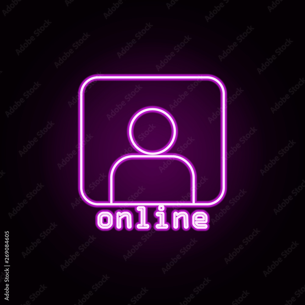 people online neon icon. Elements of sosial media network set. Simple icon for websites, web design, mobile app, info graphics people online neon icon. Elements of sosial media network set. Simple icon for websites, web design, mobile app, info graphics