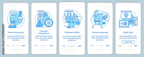 Ethical issues onboarding mobile app page screen vector template