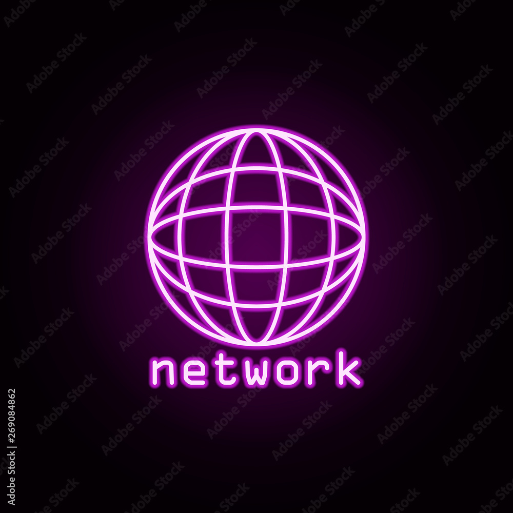 global network neon icon. Elements of sosial media network set. Simple icon for websites, web design, mobile app, info graphics global network neon icon. Elements of sosial media network set. Simple icon for websites, web design, mobile app, info graphics