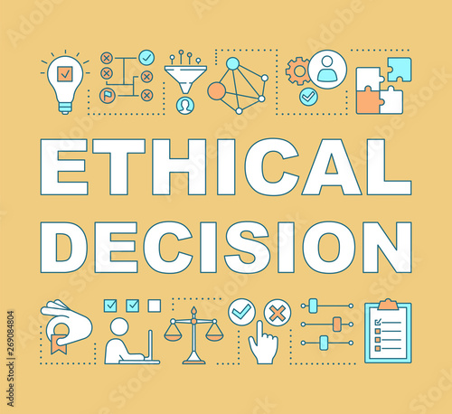 Ethical decision word concepts banner