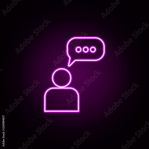 communication bobble neon icon. Elements of sosial media network set. Simple icon for websites, web design, mobile app, info graphics