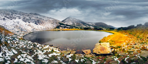 Lake Nesamovite in the mountains photo