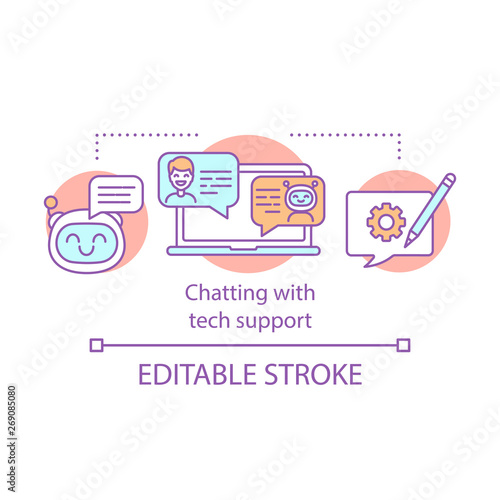 Chatting with tech support concept icon