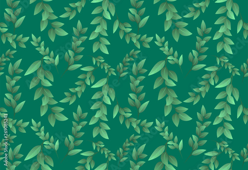 Seamless Pattern for Recycling Theme - Realistic Leaves Pattern Modern Design for Fabric, Print, Background, Wallpaper, Etc. Fully Editable Vector