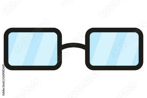 Gafas de friki sobre fondo blanco.