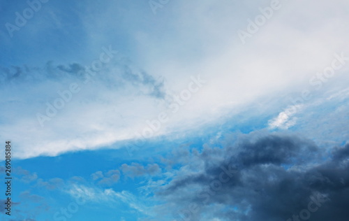 Black and white cloud with blue sky background and texture