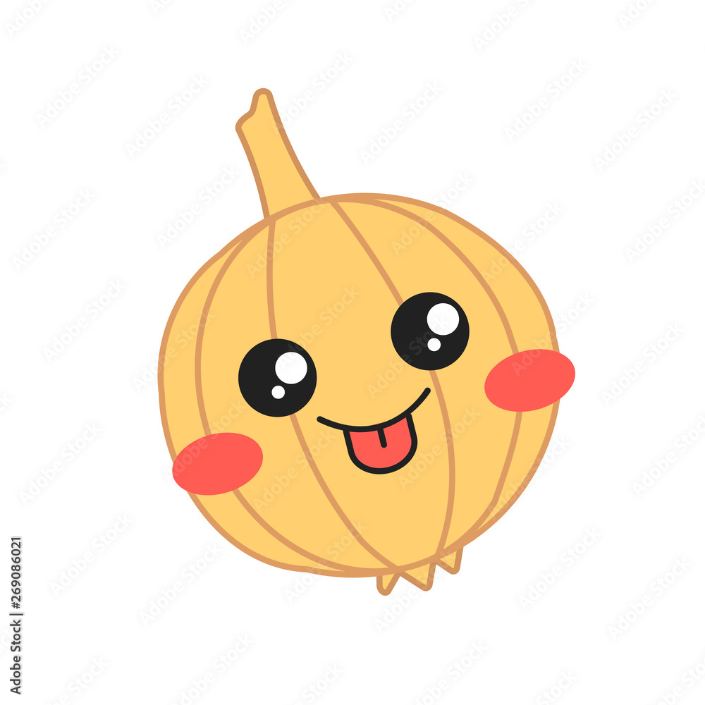 Onion cute kawaii vector character Onion cute kawaii vector character