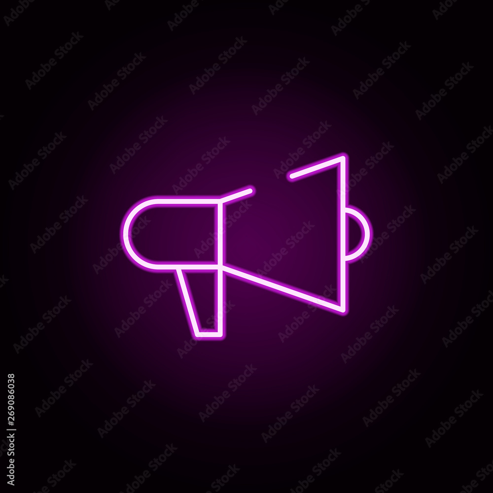 loudspeaker neon icon. Elements of christmas set. Simple icon for websites, web design, mobile app, info graphics loudspeaker neon icon. Elements of christmas set. Simple icon for websites, web design, mobile app, info graphics