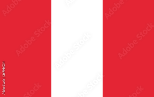 Bandera rojo y blanco de Perú.
