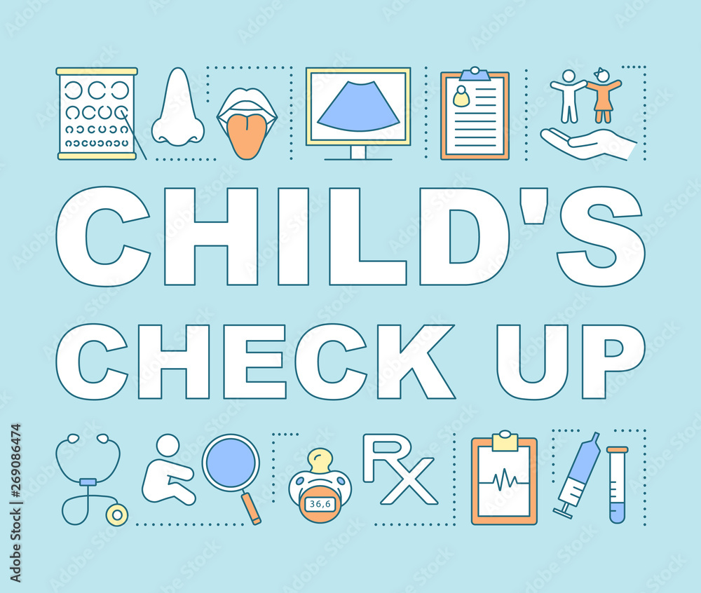 Children check up word concepts banner