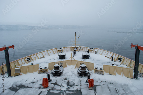 Irizar icebreaker sailing south to the antarctica.  photo