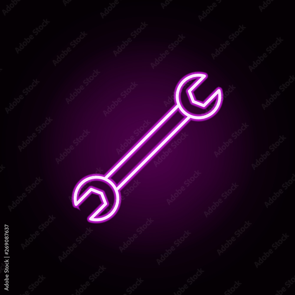 adjustable wrench neon icon. Elements of construction tools set. Simple icon for websites, web design, mobile app, info graphics adjustable wrench neon icon. Elements of construction tools set. Simple icon for websites, web design, mobile app, info graphics