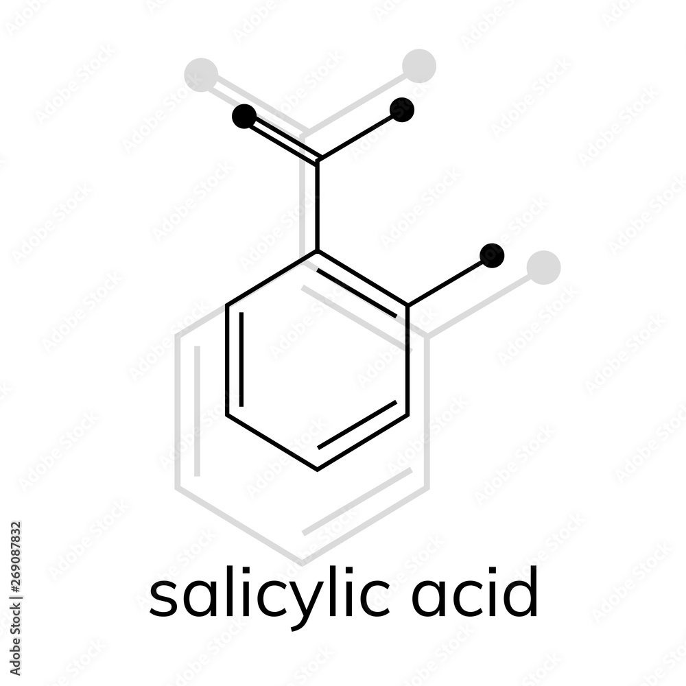 Salicylic acid vector icon with shadow on white background Salicylic acid vector icon with shadow on white background