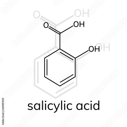 Salicylic acid vector icon with shadow on white background